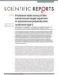 Cover page: Proteome-wide survey of the autoimmune target repertoire in autoimmune polyendocrine syndrome type 1