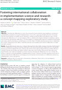 Cover page: Fostering international collaboration in implementation science and research: a concept mapping exploratory study