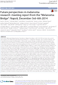 Cover page: Future perspectives in melanoma research: meeting report from the “Melanoma Bridge”: Napoli, December 3rd–6th 2014