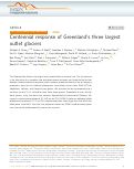 Cover page: Centennial response of Greenland’s three largest outlet glaciers