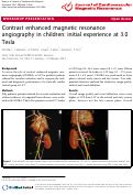 Cover page: Contrast enhanced magnetic resonance angiography in children: initial experience at 3.0 Tesla