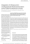 Cover page: Integration of Ultrasound in Undergraduate Medical Education at the California Medical Schools A Discussion of Common Challenges and Strategies From the UMeCali Experience