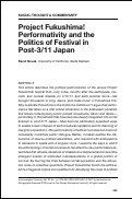 Cover page: Project Fukushima! Performativity and the Politics of Festival in Post-3/11 Japan