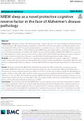 Cover page: NREM sleep as a novel protective cognitive reserve factor in the face of Alzheimer's disease pathology