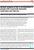 Cover page: Genetic analysis of the X chromosome in people with Lewy body dementia nominates new risk loci.