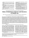 Cover page: Risk of Alzheimer's disease and duration of NSAID use