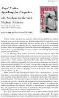 Cover page: Book Review: Boys' Bodies: Speaking the Unspoken edited by Michael Kehler and Michael Atkinson
