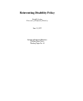 Cover page: Reinventing Disability Policy