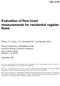 Cover page: Evaluation of flow hood measurements for residential register flows