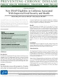 Cover page: New SNAP Eligibility in California Associated With Improved Food Security and Health