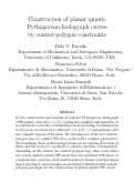 Cover page: Construction of planar quintic Pythagorean-hodograph curves by control-polygon constraints