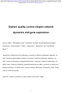 Cover page: Orphan quality control shapes network dynamics and gene expression