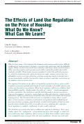 Cover page: The Effects of Land-Use Regulation on the Price of Housing: What Do We Know? What Can We Learn?
