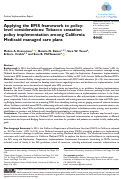 Cover page: Applying the EPIS framework to policy-level considerations: Tobacco cessation policy implementation among California Medicaid managed care plans.