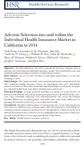 Cover page: Adverse Selection into and within the Individual Health Insurance Market in California in 2014