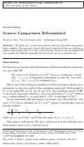 Cover page: Generic compactness reformulated