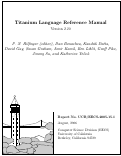 Cover page: Titanium Language Reference Manual (Version 2.20)