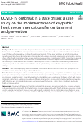 Cover page: COVID-19 outbreak in a state prison: a case study on the implementation of key public health recommendations for containment and prevention