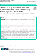 Cover page: The role of drug resistance in poor viral suppression in rural South Africa: findings from a population-based study.