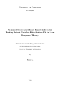 Cover page: Summed score likelihood based indices for testing latent variable distribution fit in item response theory