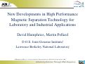 Cover page: New Developments in High Performance Magnetic Separation Technology for Laboratory and 
Industrial Applications