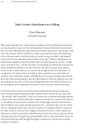 Cover page: Jackie Leavitt: Social Justice as a Calling