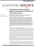 Cover page: Precipitation regime change in Western North America: The role of Atmospheric Rivers