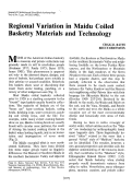 Cover page: Regional Variation in Maidu Coiled Basketry Materials and Technology