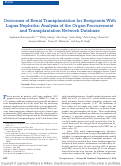 Cover page: Outcomes of renal transplantation for recipients with lupus nephritis: Analysis of the organ procurement and transplantation network database