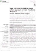 Cover page: Brain Density Clustering Analysis: A New Approach to Brain Functional Dynamics