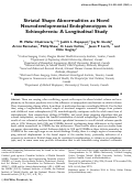 Cover page: Striatal shape abnormalities as novel neurodevelopmental endophenotypes in schizophrenia: A longitudinal study