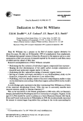 Cover page: Dedication to Peter M. Williams