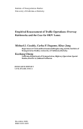 Cover page: Empirical Reassessment of Traffic Operations: Freeway Bottlenecks and the Case for HOV Lanes