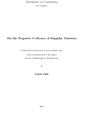 Cover page: On the negative K-theory of singular varieties
