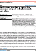 Cover page: Analysis and modeling of cancer drug responses using cell cycle phase-specific rate effects.
