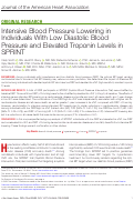 Cover page: Intensive Blood Pressure Lowering in Individuals With Low Diastolic Blood Pressure and Elevated Troponin Levels in SPRINT