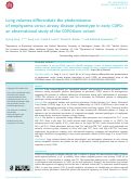 Cover page: Lung volumes differentiate the predominance of emphysema versus airway disease phenotype in early COPD: an observational study of the COPDGene cohort.