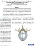 Cover page: Optimization of Mounting Methods for Tension-Compression Testing of Murine Intervertebral Disc Joints