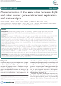 Cover page: Characterization of the association between 8q24 and colon cancer: gene-environment exploration and meta-analysis