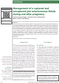 Cover page: Management of a ruptured and unruptured pial arteriovenous fistula during and after pregnancy