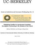Cover page: Explaining Conflict in Low-Income Countries: Incomplete Contracting in the Shadow of the Future
