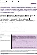 Cover page: Advancing family dementia caregiver interventions in low‐ and middle‐income countries: A pilot cluster randomized controlled trial of Resources for Advancing Alzheimer's Caregiver Health in Vietnam (REACH VN)