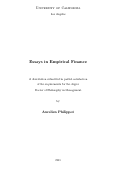 Cover page: Essays in Empirical Finance