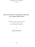 Cover page: Spectral Theory for Semiclassical Operators and Artificial Black Holes