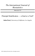 Cover page: Principal Stratification — a Goal or a Tool?