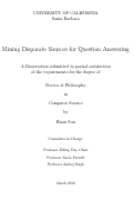 Cover page: Mining Disparate Sources for Question Answering