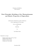 Cover page: First Principles Modeling of the Thermodynamic and Kinetic Properties of Superalloys