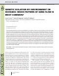 Cover page: GENETIC ISOLATION BY ENVIRONMENT OR DISTANCE: WHICH PATTERN OF GENE FLOW IS MOST COMMON?