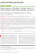 Cover page: Determinants of Sudden Cardiac Death in Adult Patients With Eisenmenger Syndrome.