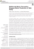 Cover page: Multimodal Music Perception Engages Motor Prediction: A TMS Study.